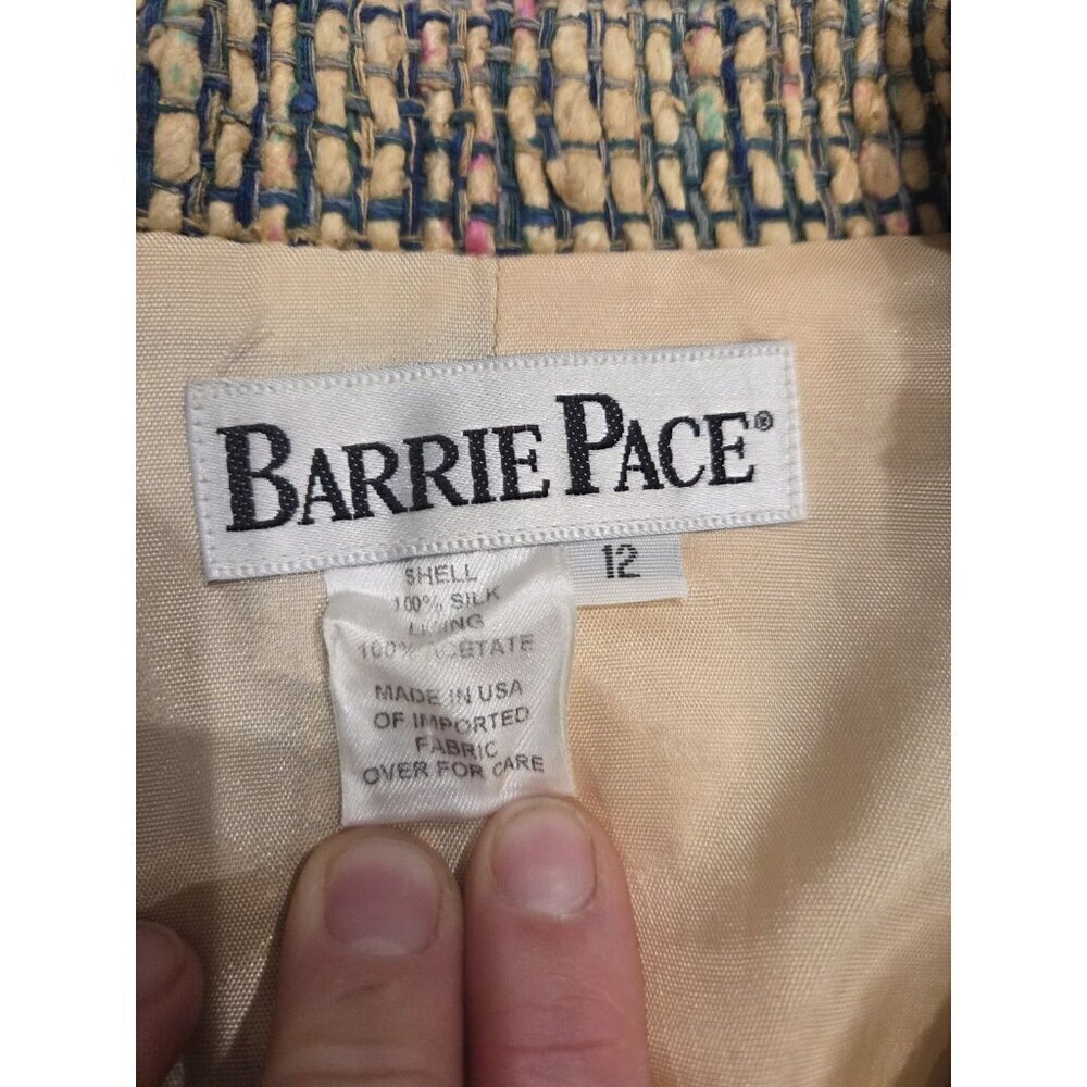 Barrie Pace Silk Tweed Blazer Women’s Size 12 Fits 8/10 Woven Jacket Made USA - Picture 8 of 13